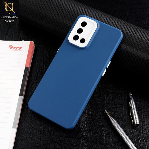 Oppo F19 Cover - Blue - Soft Silicone Candy Color Matte Look Camera Protection Case
