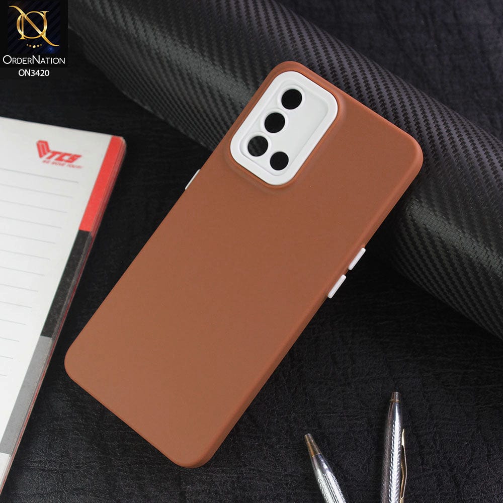 Oppo Reno 6 Lite Cover - Brown - Soft Silicone Candy Color Matte Look Camera Protection Case
