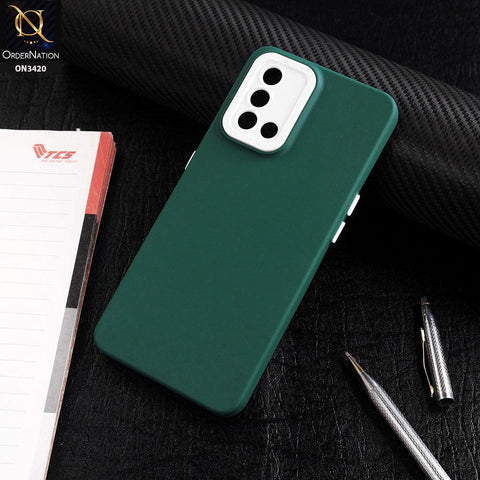 Oppo A74 Cover - Green - Soft Silicone Candy Color Matte Look Camera Protection Case