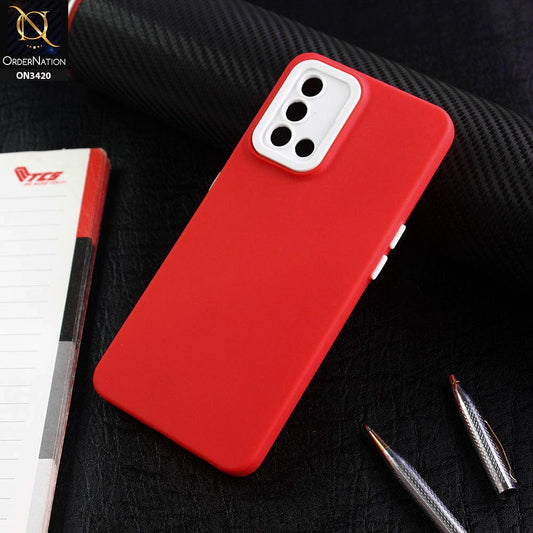 Oppo A95 4G Cover - Red - Soft Silicone Candy Color Matte Look Camera Protection Case