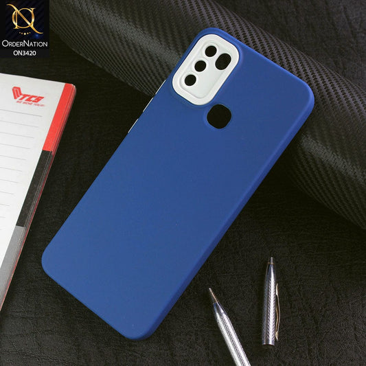 Infinix Hot 11 Play Cover - Blue - Soft Silicone Candy Color Matte Look Camera Protection Case