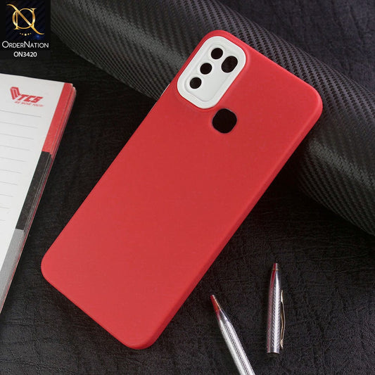 Infinix Hot 10 Play Cover - Red - Soft Silicone Candy Color Matte Look Camera Protection Case