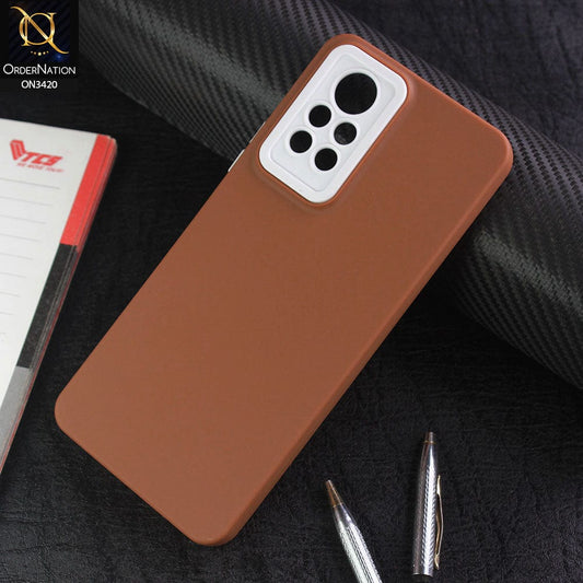 Infinix Note 11 Pro Cover - Brown - Soft Silicone Candy Color Matte Look Camera Protection Case