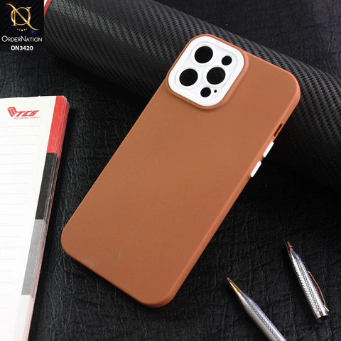 iPhone 12 Pro Max Cover - Brown - Soft Silicone Candy Color Matte Look Camera Protection Case