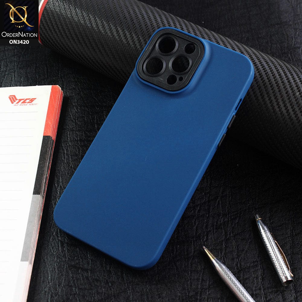 iPhone 13 Pro Max Cover - Blue - v2 - Soft Silicone Candy Color Matte Look Camera Protection Case