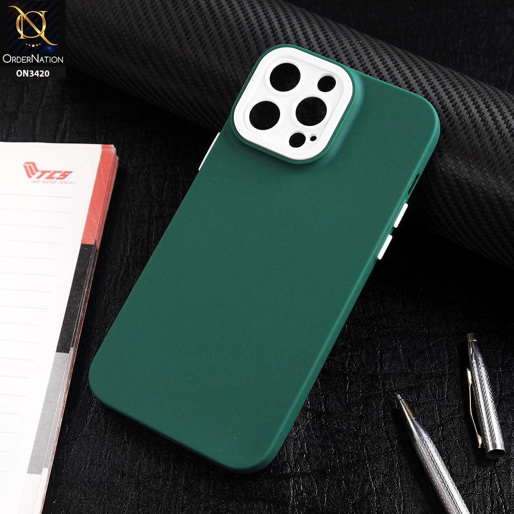 iPhone 13 Pro Max Cover - Green - Soft Silicone Candy Color Matte Look Camera Protection Case