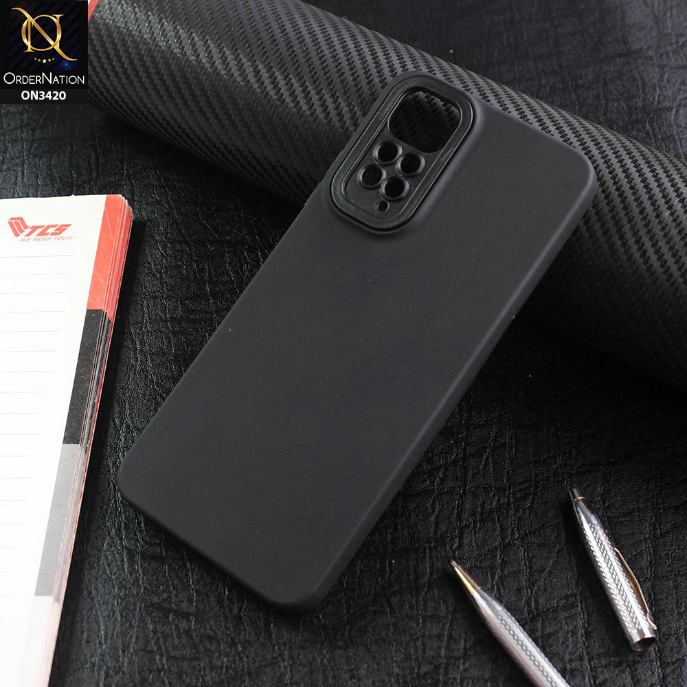 Xiaomi Redmi Note 11S Cover - Black - v2 - Soft Silicone Candy Color Matte Look Camera Protection Case