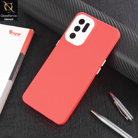 Oppo Reno 6 Cover - Red - Soft Silicone Candy Color Matte Look Camera Protection Case