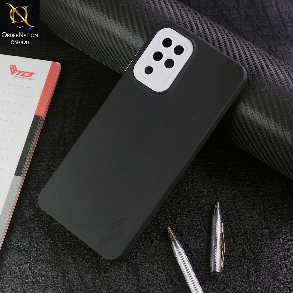 Samsung Galaxy A12 Nacho Cover - Black - Soft Silicone Candy Color Matte Look Camera Protection Case