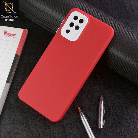 Samsung Galaxy A12 Cover - Red - Soft Silicone Candy Color Matte Look Camera Protection Case