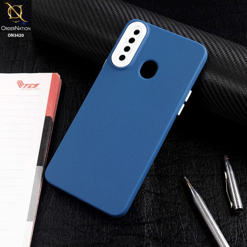 Samsung Galaxy A20s Cover - Blue - Soft Silicone Candy Color Matte Look Camera Protection Case