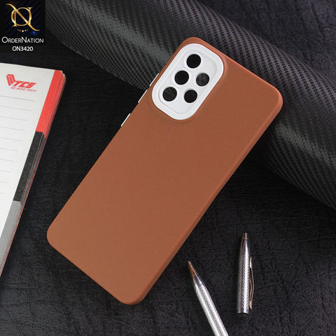 Samsung Galaxy A32 Cover - Brown - Soft Silicone Candy Color Matte Look Camera Protection Case