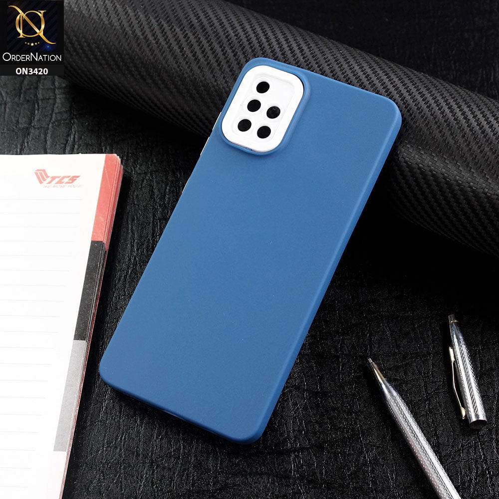 Samsung Galaxy A51 Cover - Blue - Soft Silicone Candy Color Matte Look Camera Protection Case