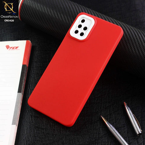 Samsung Galaxy A51 Cover - Red - Soft Silicone Candy Color Matte Look Camera Protection Case