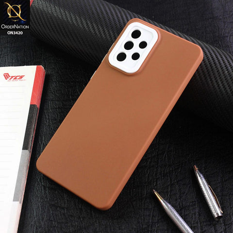 Samsung Galaxy A72 Cover - Brown - Soft Silicone Candy Color Matte Look Camera Protection Case