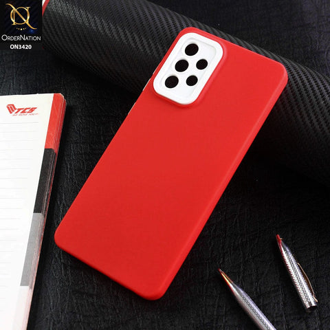 Samsung Galaxy A72 Cover - Red - Soft Silicone Candy Color Matte Look Camera Protection Case