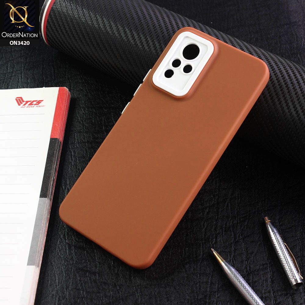 Vivo V21 Cover - Brown - Soft Silicone Candy Color Matte Look Camera Protection Case