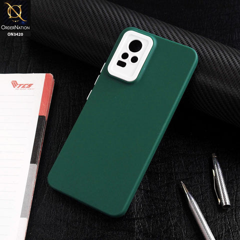 Vivo V21e Cover - Green - Soft Silicone Candy Color Matte Look Camera Protection Case
