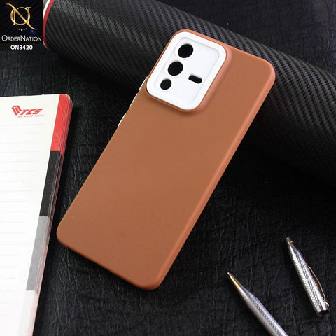 Vivo S12 Cover - Brown - Soft Silicone Candy Color Matte Look Camera Protection Case