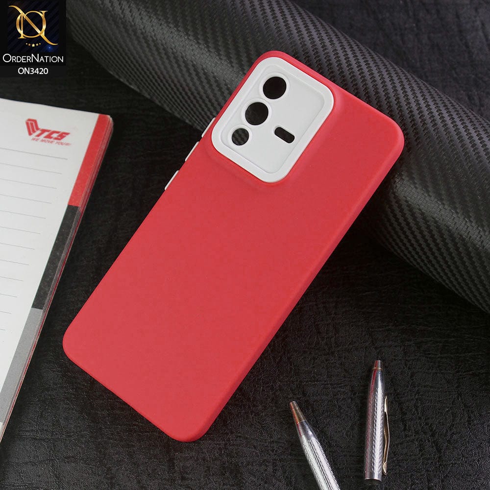 Vivo V23 5G Cover - Red - Soft Silicone Candy Color Matte Look Camera Protection Case