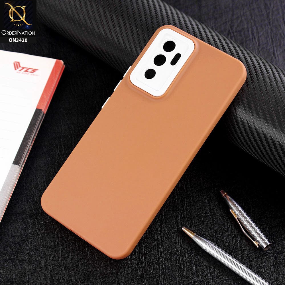 Vivo S10e Cover - Brown - Soft Silicone Candy Color Matte Look Camera Protection Case
