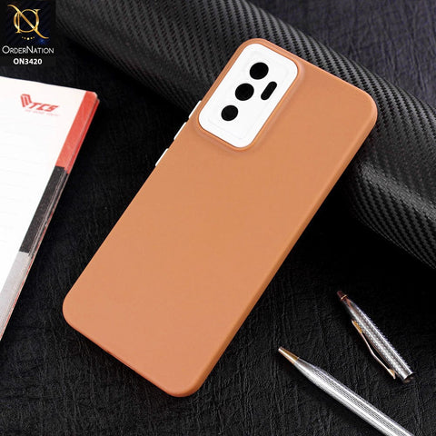 Vivo S10e Cover - Brown - Soft Silicone Candy Color Matte Look Camera Protection Case