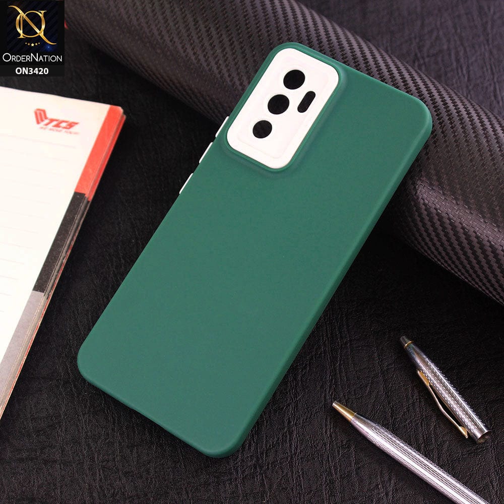 Vivo V23e Cover - Green - Soft Silicone Candy Color Matte Look Camera Protection Case