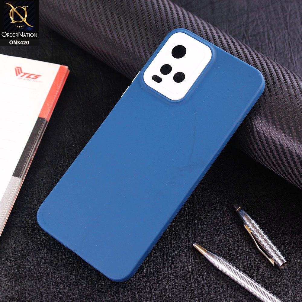 Vivo Y21e Cover - Blue - Soft Silicone Candy Color Matte Look Camera Protection Case