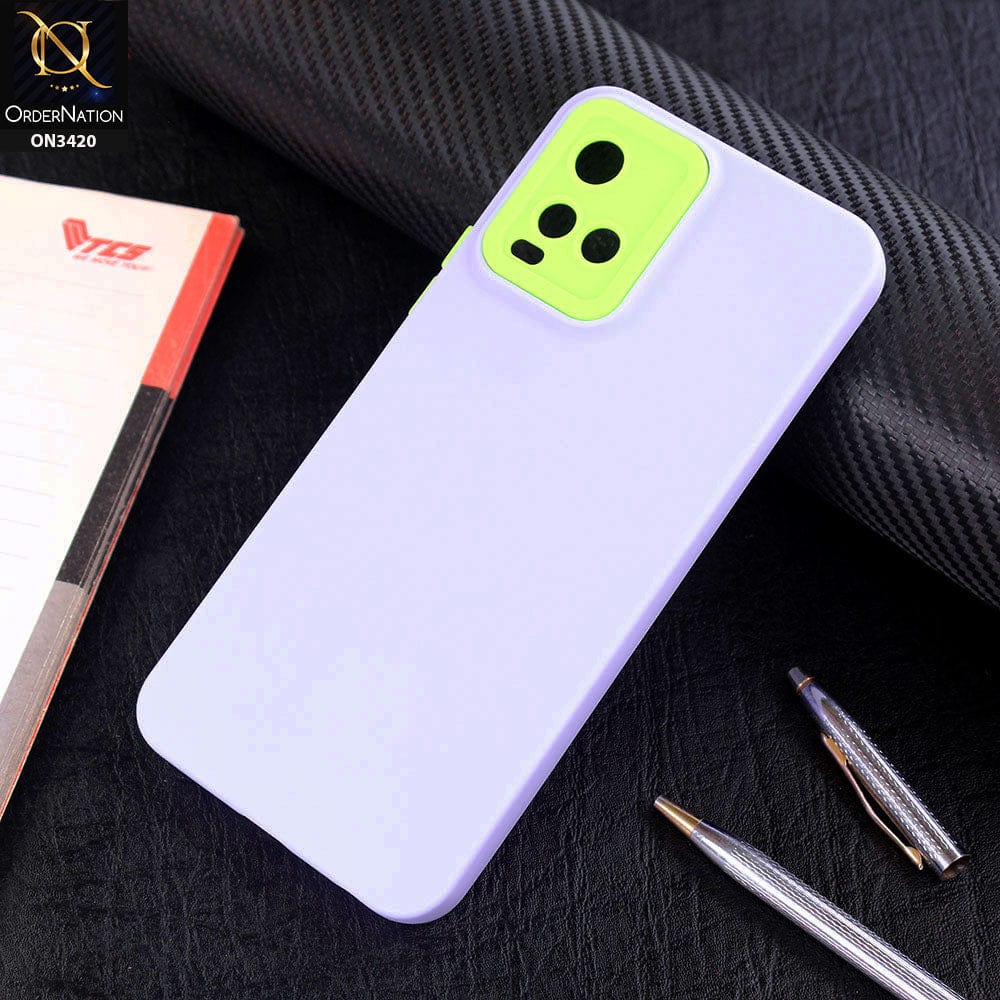 Vivo Y21e Cover - Purple - Soft Silicone Candy Color Matte Look Camera Protection Case