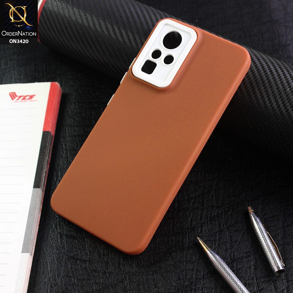 Infinix Zero Xi Cover - Brown - Soft Silicone Candy Color Matte Look Camera Protection Case