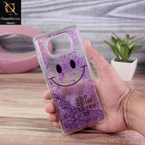 Xiaomi Poco X3 Pro Cover - Purple - New Moving Liquid Glitter Cute Smile Soft Case