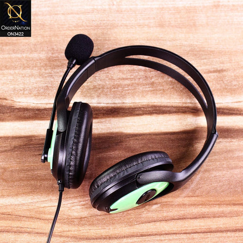 Green - KR-GM703 Stereo Gaming Headset Over-Ear Lightweight Headphone With Microphone