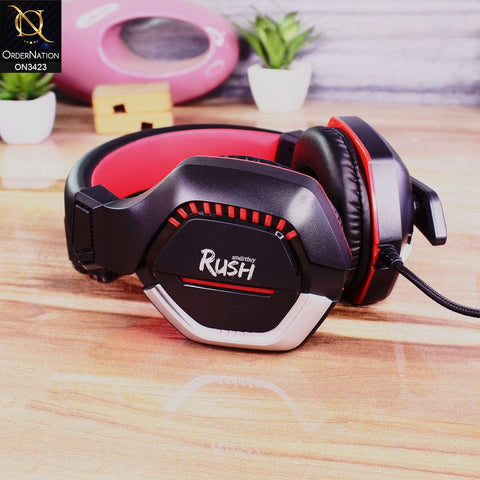Black&Red - SMART BUY RUSH CRUSH'EM Gaming Headset with Microphone & LED Backlight