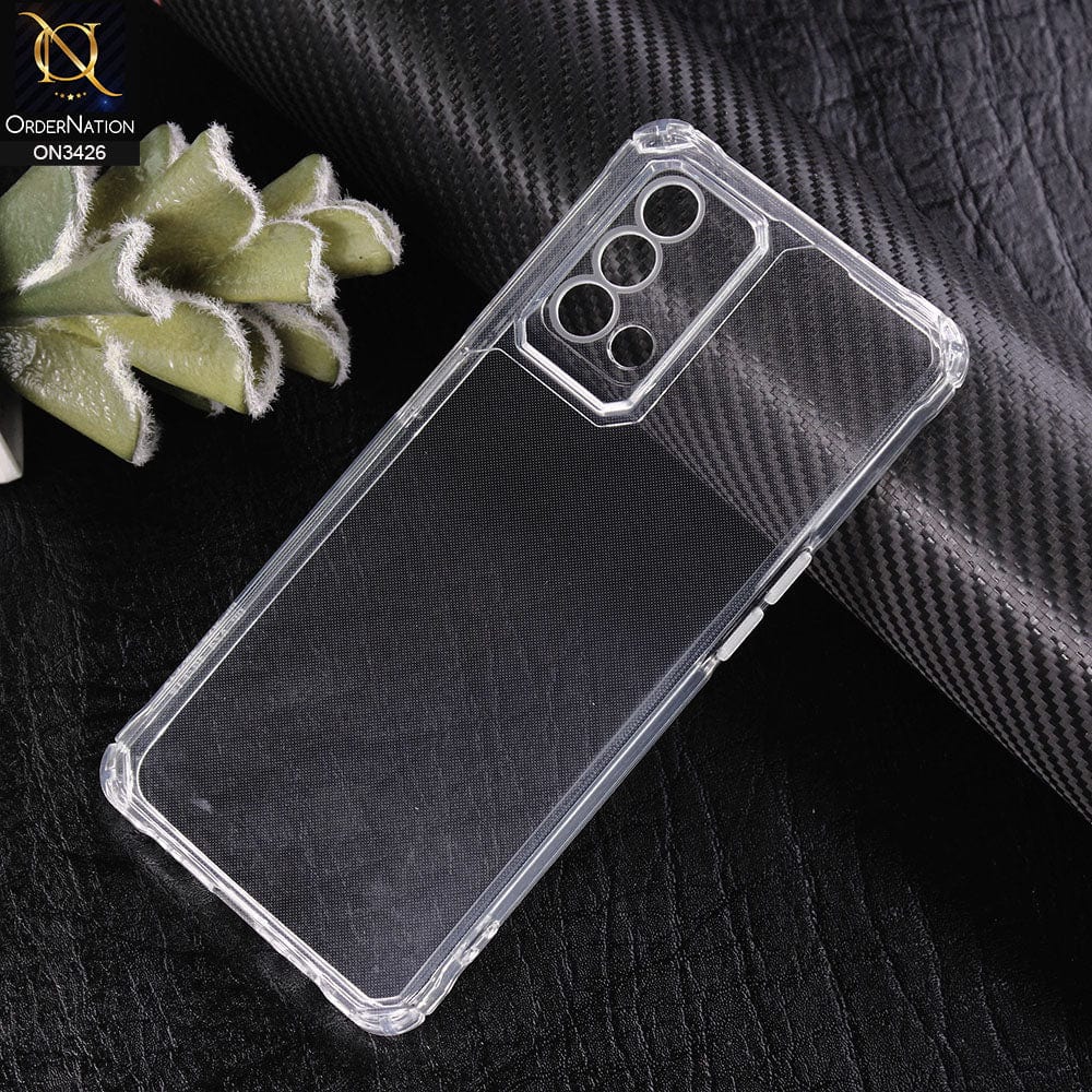 Oppo F19s Cover - Transparent - New Soft TPU Shock Proof Bumper Transparent Protective Case with Camera Protection