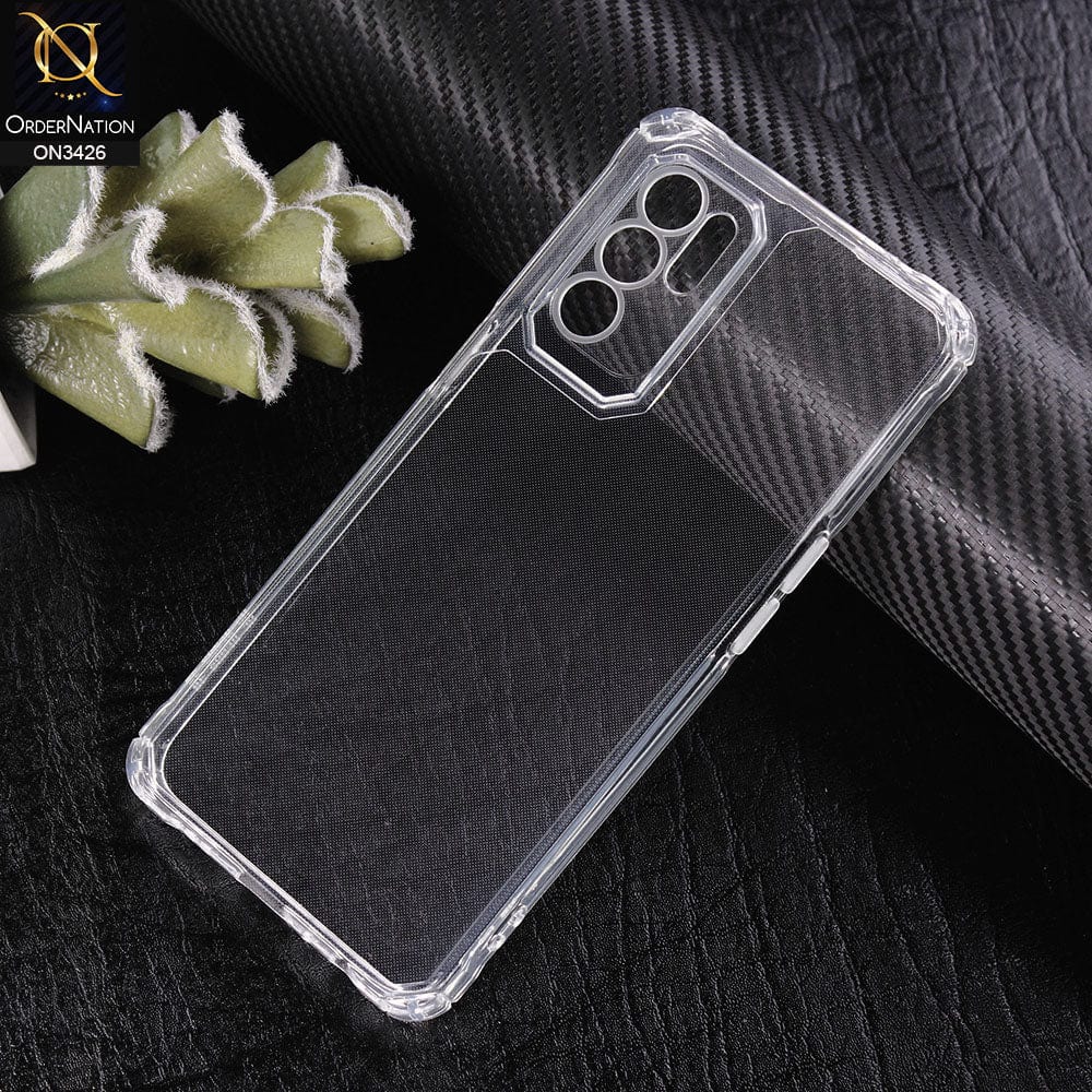 Oppo Reno 6 Cover - Transparent - New Soft TPU Shock Proof Bumper Transparent Protective Case with Camera Protection