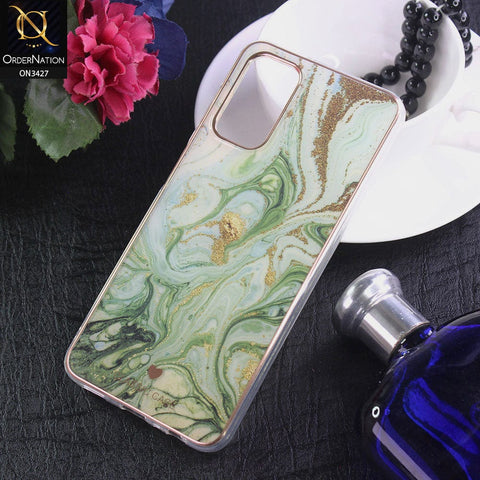Oppo A74 Cover - Design 1 - New Marble Series Acrylic With Electroplated Soft Borders Case
