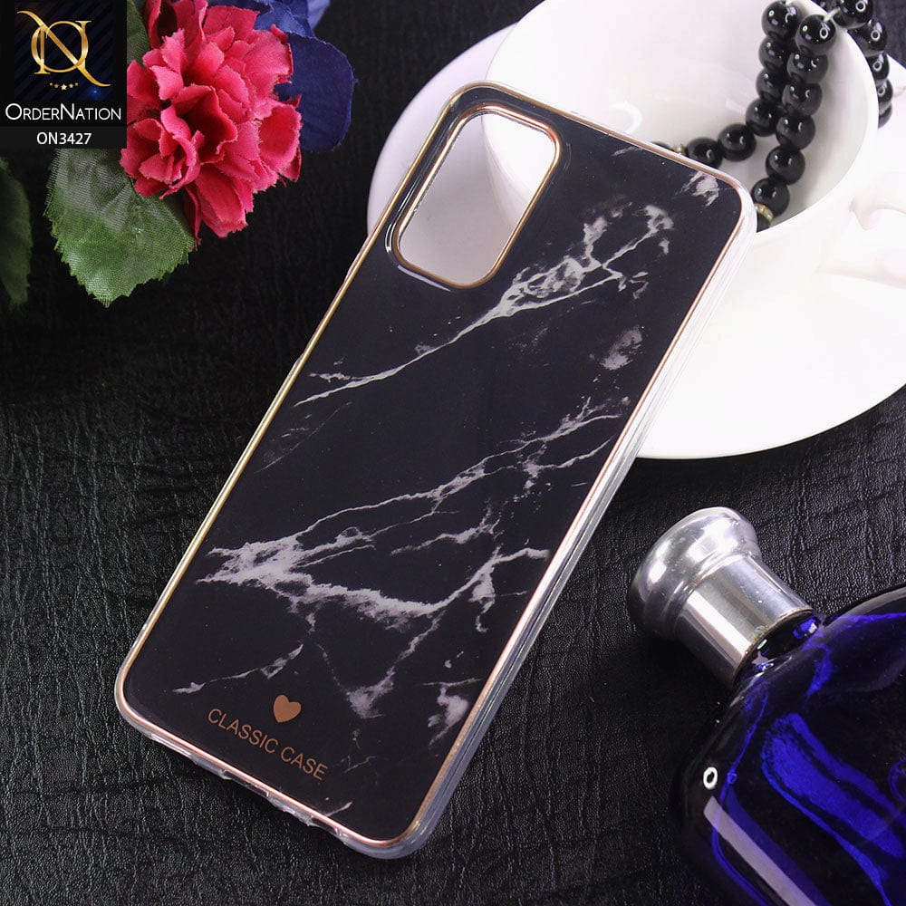 Oppo A95 4G Cover - Design 2 - New Marble Series Acrylic With Electroplated Soft Borders Case