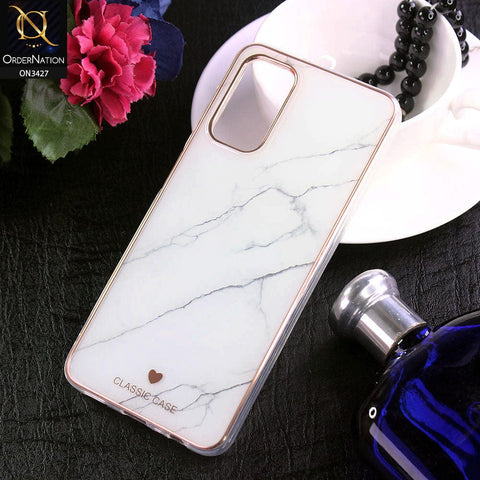 Oppo A95 4G Cover - Design 6 - New Marble Series Acrylic With Electroplated Soft Borders Case