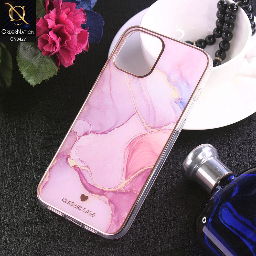iPhone 12 Pro Max Cover - Design 10 - New Marble Series Acrylic With Electroplated Soft Borders Case