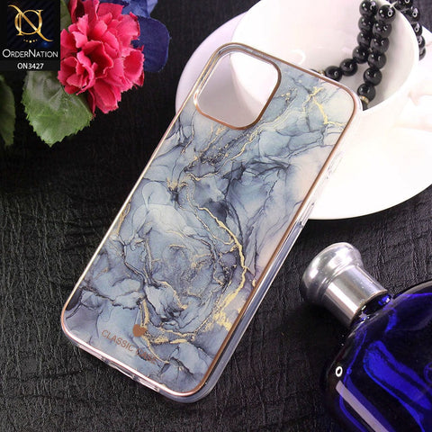 iPhone 13 Pro Max Cover - Design 5 - New Marble Series Acrylic With Electroplated Soft Borders Case