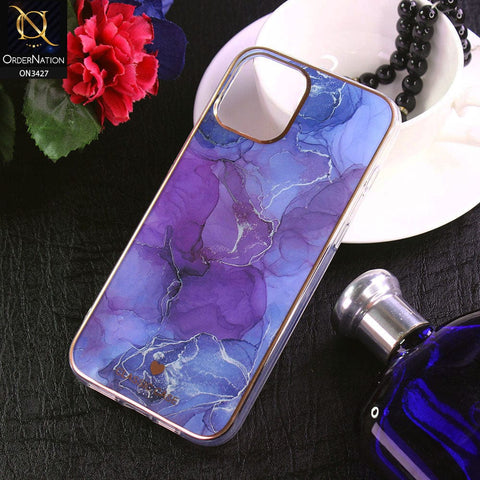 iPhone 13 Pro Max Cover - Design 7 - New Marble Series Acrylic With Electroplated Soft Borders Case