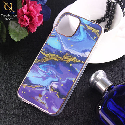 iPhone 13 Pro Max Cover - Design 8 - New Marble Series Acrylic With Electroplated Soft Borders Case