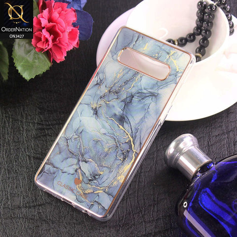 Samsung Galaxy S10 Plus Cover - Design 5 - New Marble Series Acrylic With Electroplated Soft Borders Case