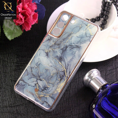 Samsung Galaxy S21 FE 5G Cover - Design 5 - New Marble Series Acrylic With Electroplated Soft Borders Case