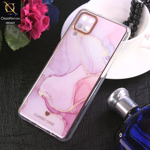Samsung Galaxy A12 Nacho Cover - Design 10 - New Marble Series Acrylic With Electroplated Soft Borders Case