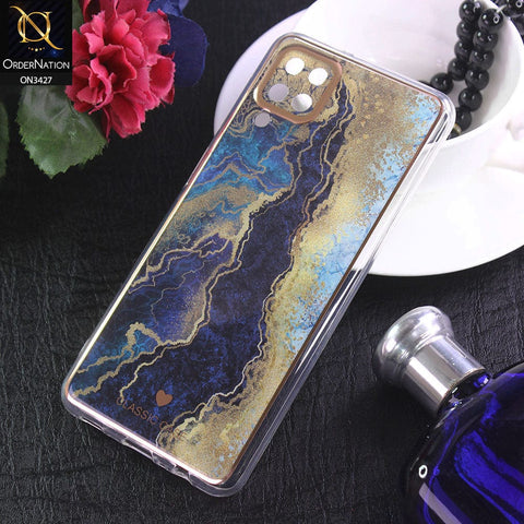 Samsung Galaxy A12 Nacho Cover - Design 12 - New Marble Series Acrylic With Electroplated Soft Borders Case
