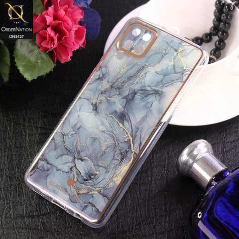 Samsung Galaxy A12 Cover - Design 5 - New Marble Series Acrylic With Electroplated Soft Borders Case