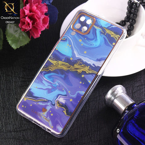 Samsung Galaxy A12 Cover - Design 8 - New Marble Series Acrylic With Electroplated Soft Borders Case