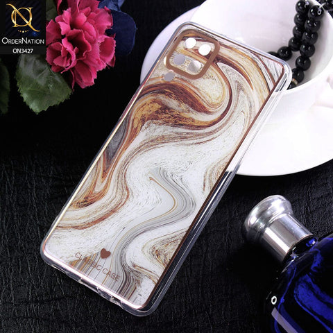 Samsung Galaxy A12 Cover - Design 9 - New Marble Series Acrylic With Electroplated Soft Borders Case