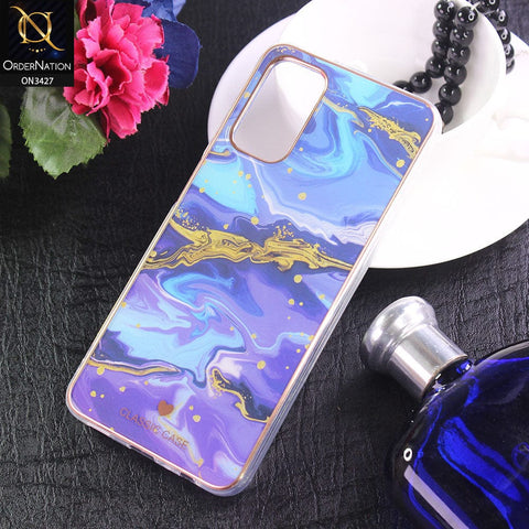 Samsung Galaxy A13 Cover - Design 8 - New Marble Series Acrylic With Electroplated Soft Borders Case